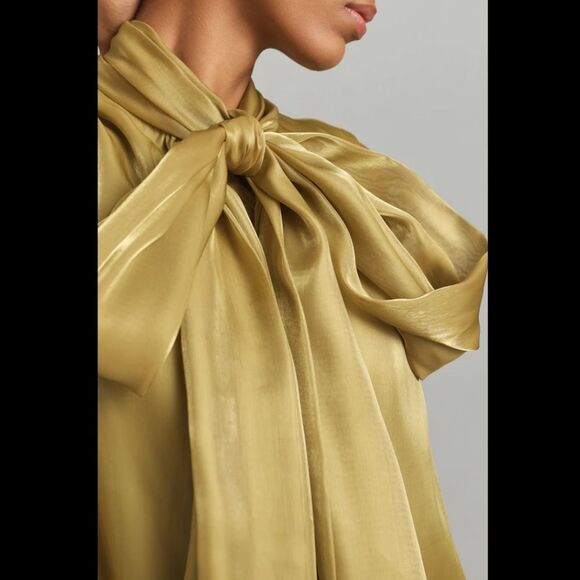 Anthropologie Endless Rose Sleeveless Organza Bow Mini Dress - Picture 3 of 3